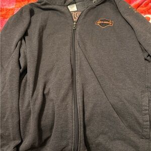 Harley-Davidson Charcoal Hoodie with Gold Embroidery